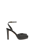 Veronica Beard Brianne Crystal Platform Sandal - Black