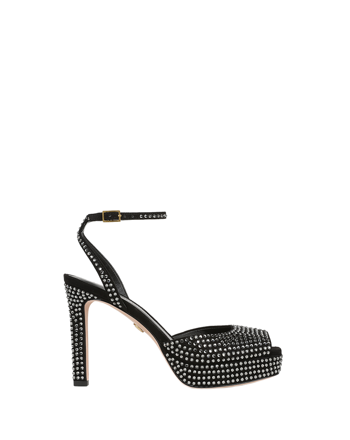 Veronica Beard Brianne Crystal Platform Sandal - Black