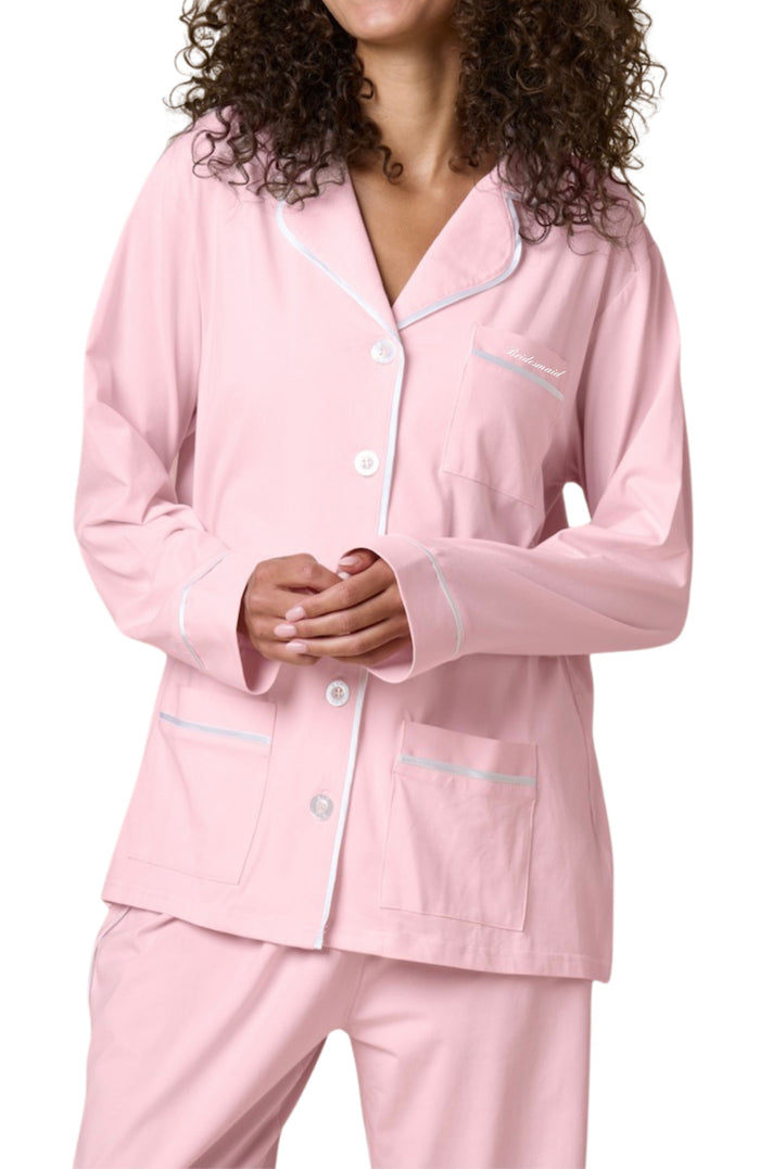 Bridesmaid Luxe Stretch Cotton Pajama Set - Pink Peony