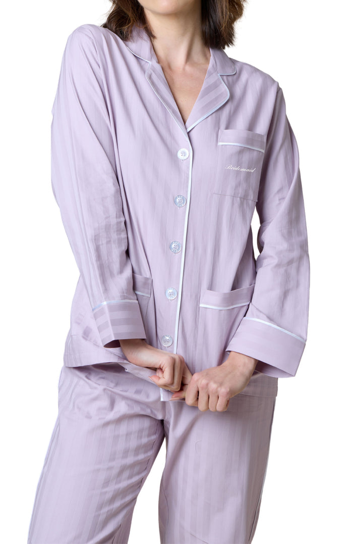 Bridesmaid Premium Cotton Pajama Set - Lavender