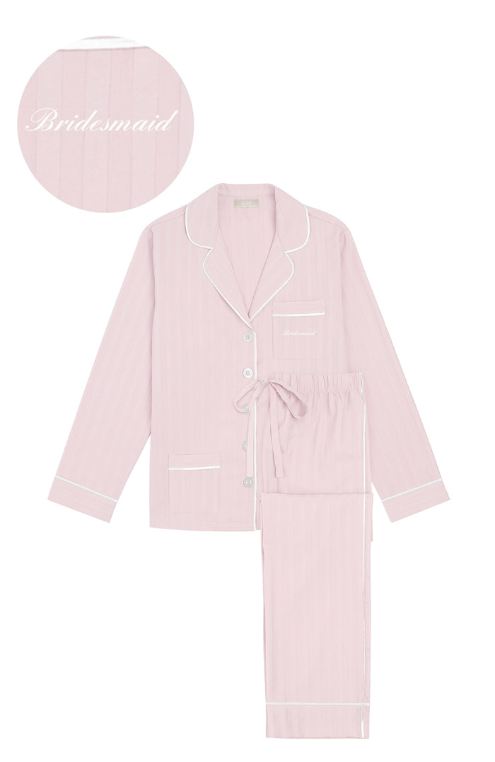 Bridesmaid Premium Cotton Pajama Set - Pink Peony
