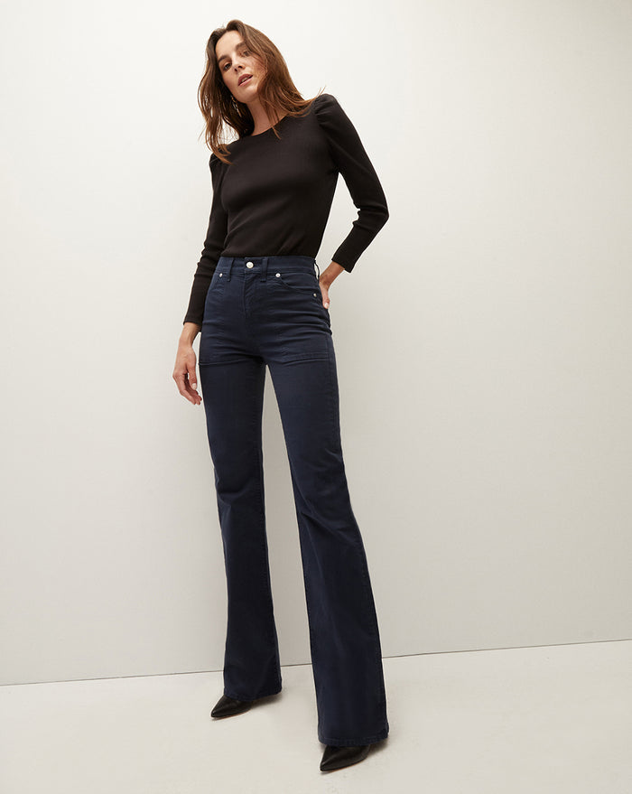Veronica Beard Britney Puff-Sleeved Top - Black