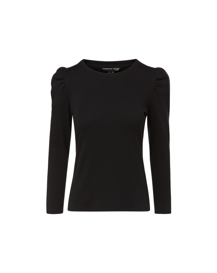 Veronica Beard Britney Puff-Sleeved Top - Black
