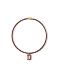 Veronica Beard Burgundy Cord Pendant Necklace Burgundy