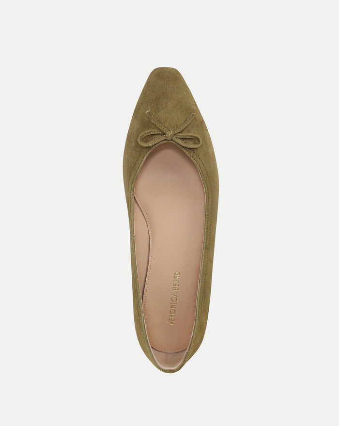 Veronica Beard Cailey Suede Flat - Fennel Green