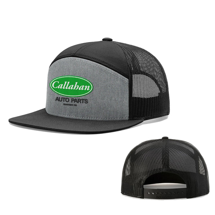 Seven-Panel Trucker Flatbill / Heather and Black / One Size