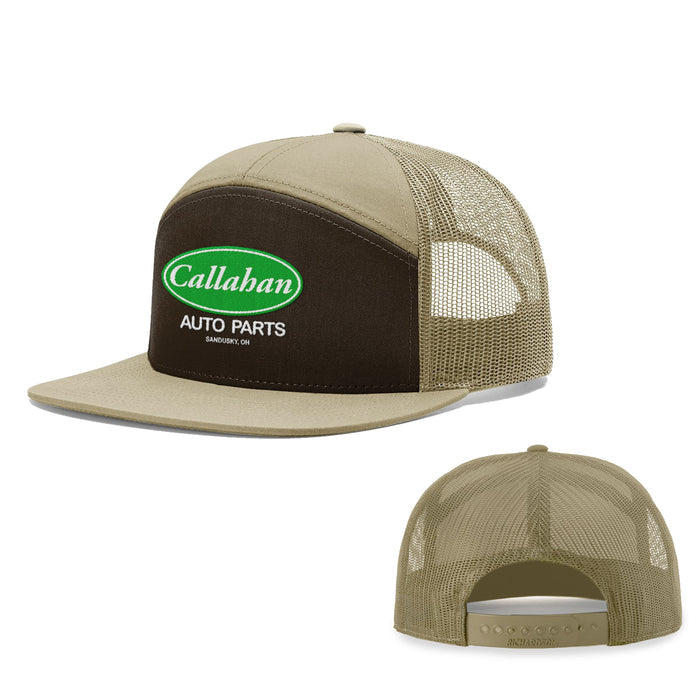 Seven-Panel Trucker Flatbill / Brown and Khaki / One Size
