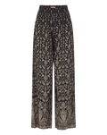 Veronica Beard Callaway Smocked Wide-Leg Pant - Black Multi