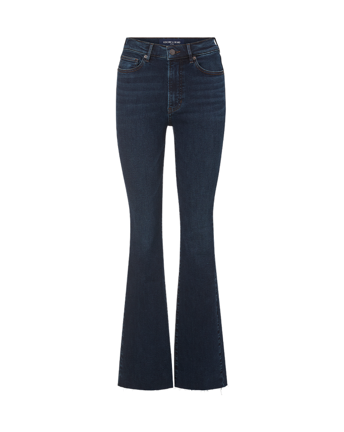 Veronica Beard Cameron Raw Hem Bootcut Jean - Dark Ink