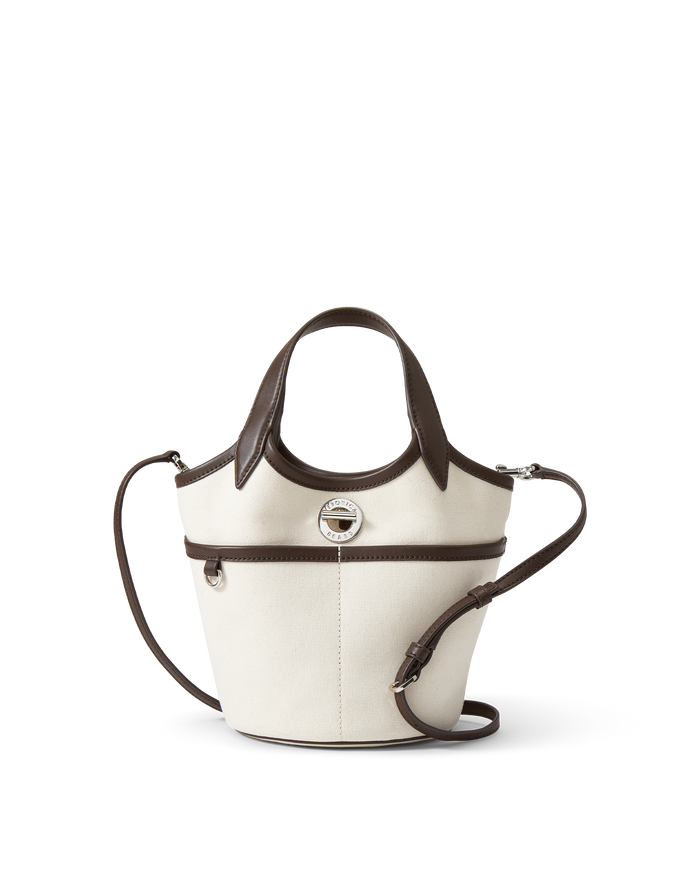 Veronica Beard Canvas Anchor Bag Espresso/Ecru