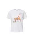 Veronica Beard White cotton t-shirt with a horse graphic, paired