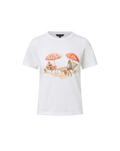 Veronica Beard White short-sleeve t-shirt with beach scene graphic.