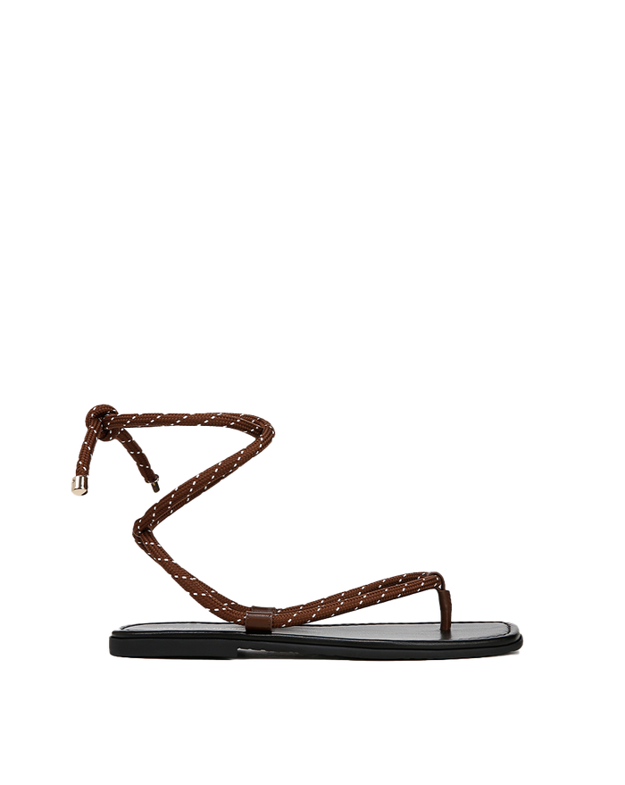 Veronica Beard Carmina Cord Wrap Sandal - Cedar/Coconut