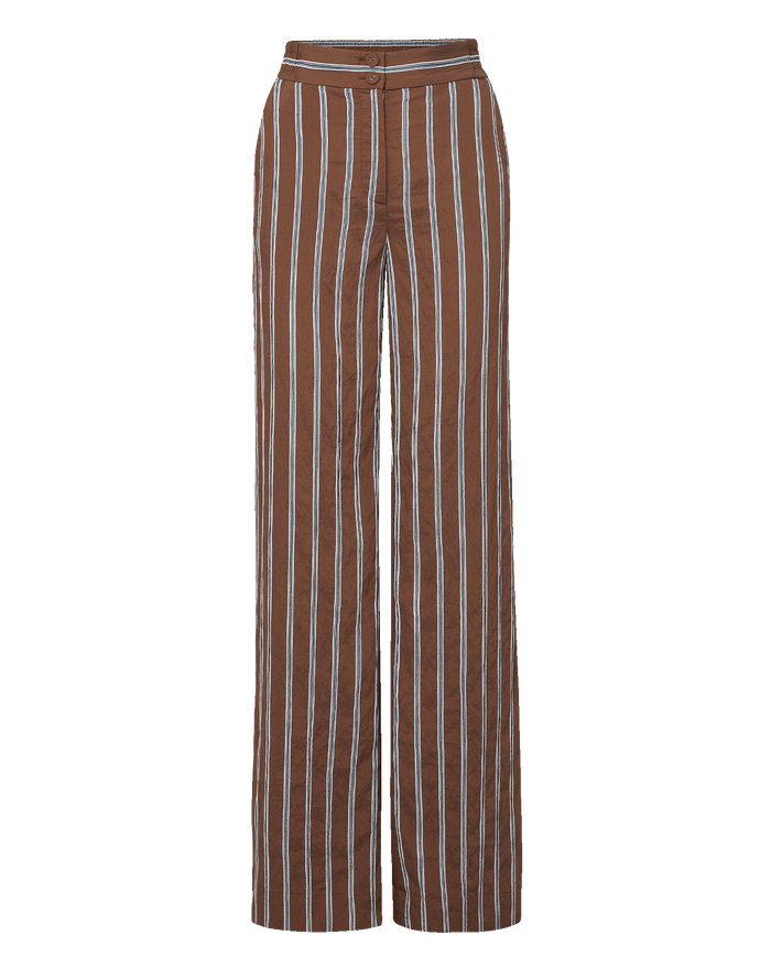 Veronica Beard Carraway Wide-Leg Pant - Dark Mocha Multi
