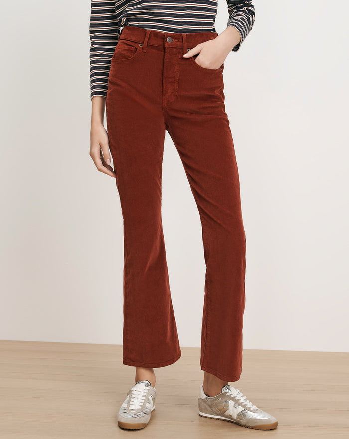 Veronica Beard Brown corduroy flare pants.