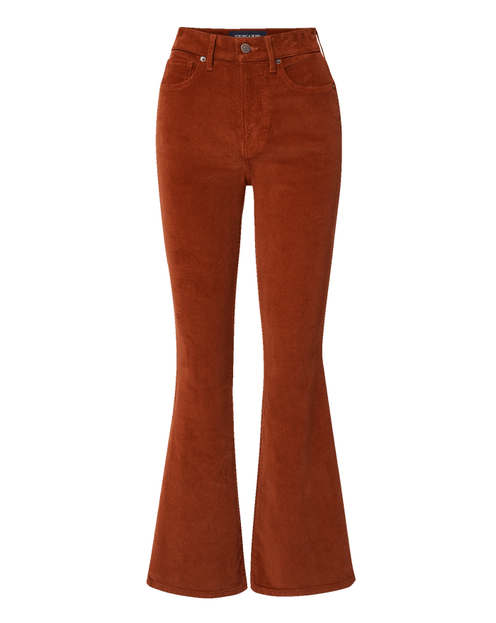 Veronica Beard Brown corduroy flared pants.