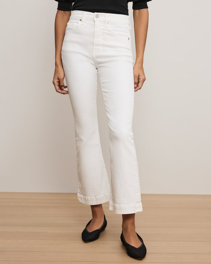 Veronica Beard Carson Kick-Flare Jean | Extended - White