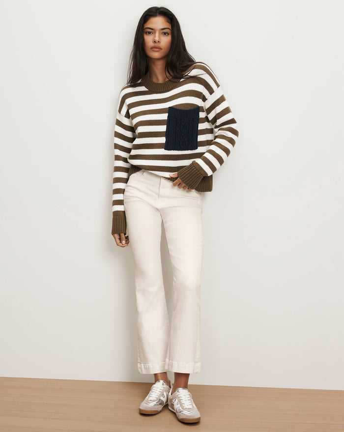 Veronica Beard Carson Kick-Flare Jean - Ecru