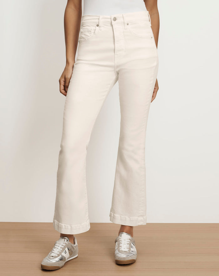 Veronica Beard Carson Kick-Flare Jean - Ecru