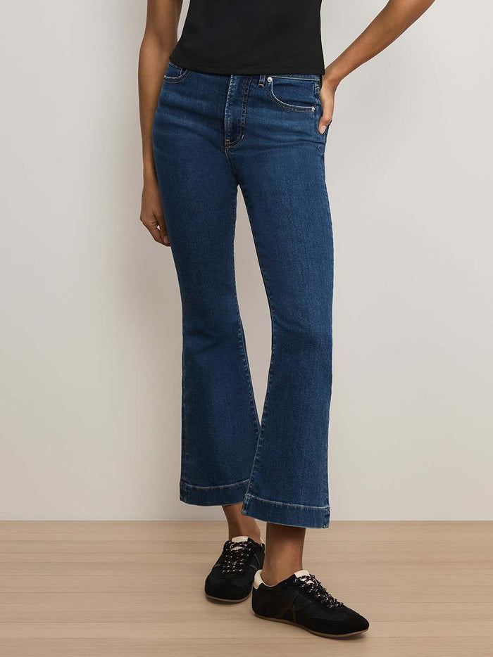 Veronica Beard Blue denim flare jeans.