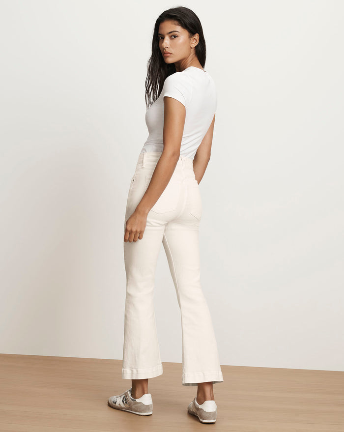 Veronica Beard Carson Kick-Flare Jean - Ecru