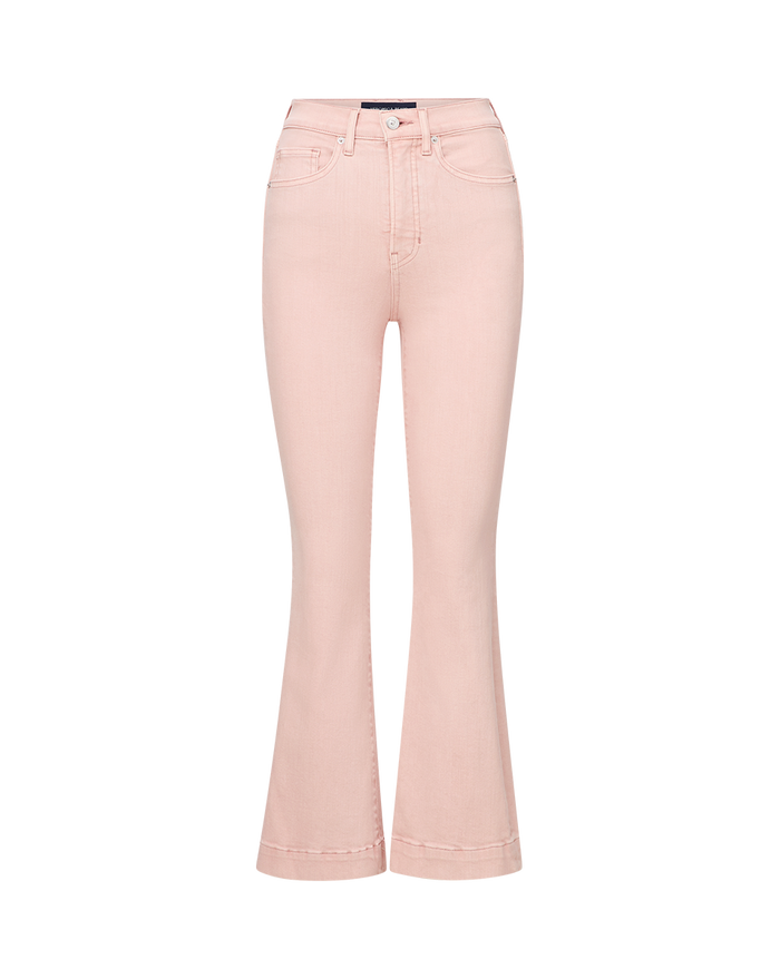 Veronica Beard Carson Kick-Flare Jean - Stoned Pink Shell