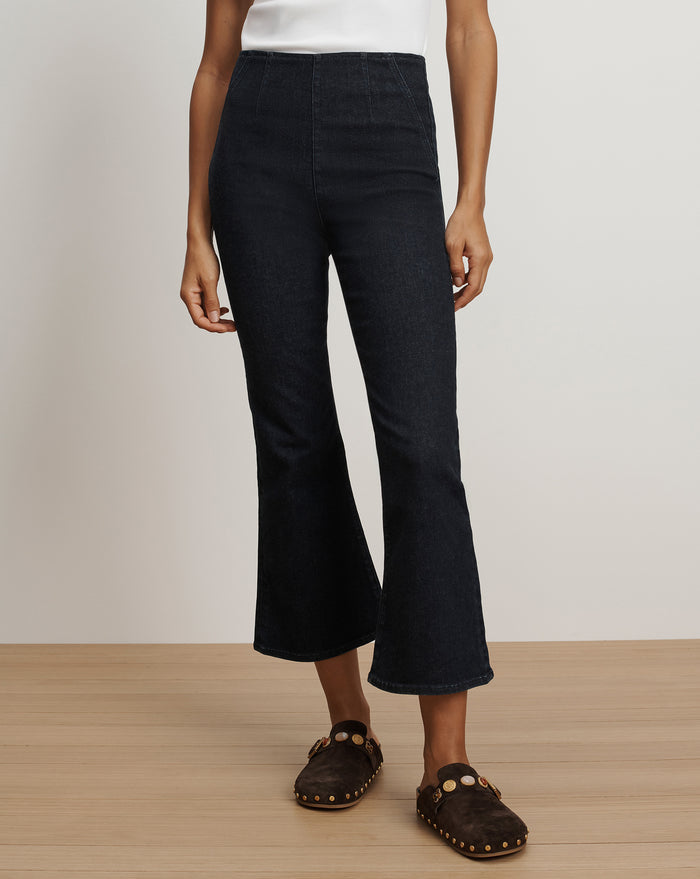 Veronica Beard Carson Off-Duty Kick-Flare Jean - Oxford