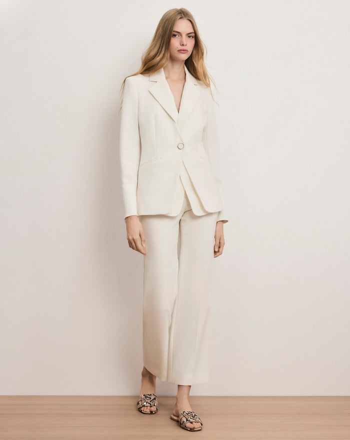 Veronica Beard Carys Cropped Pant - Dove White
