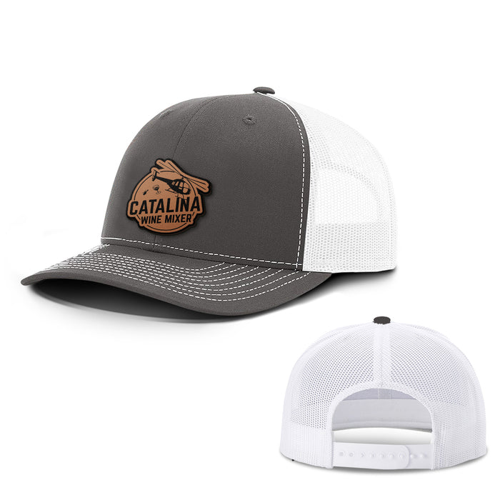 Catalina Wine Mixer Leather Patch Hats - BustedTees.com