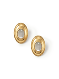 Veronica Beard Gold-toned earrings with a central translucent gray cabochon.