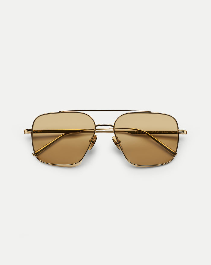 Veronica Beard CC Titan Aviator Sunglasses - Gold