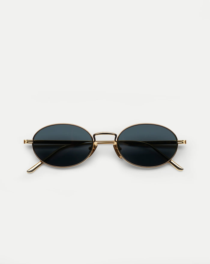 Veronica Beard CC Titan Oval Sunglasses - Gold