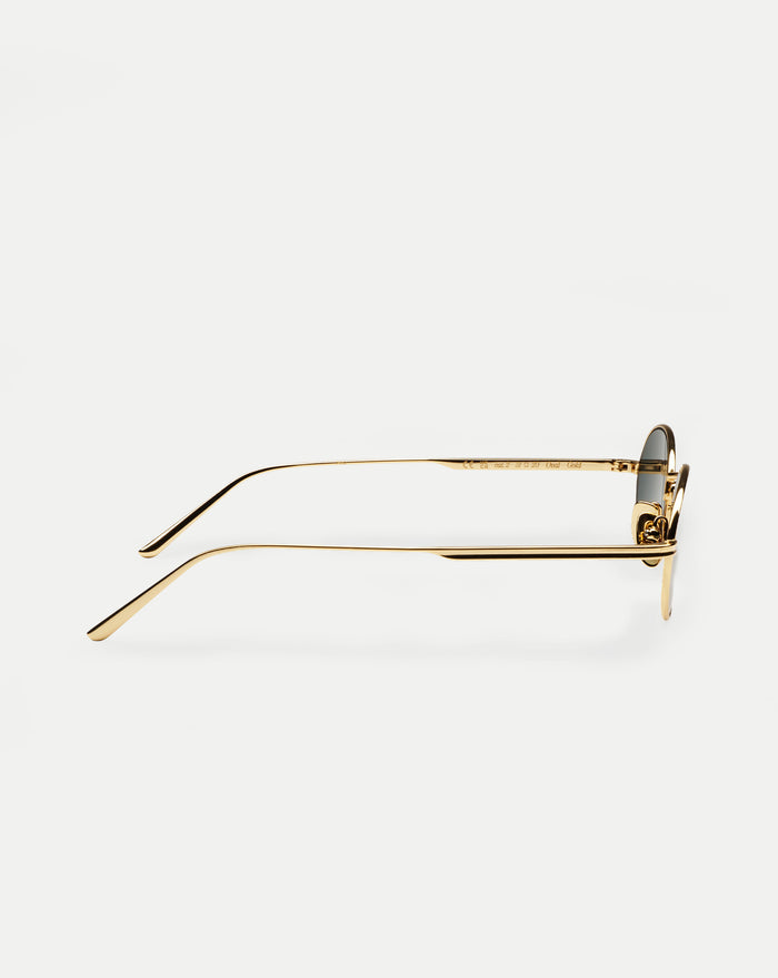 Veronica Beard CC Titan Oval Sunglasses - Gold