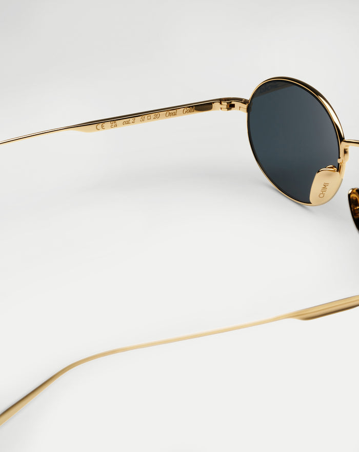 Veronica Beard CC Titan Oval Sunglasses - Gold
