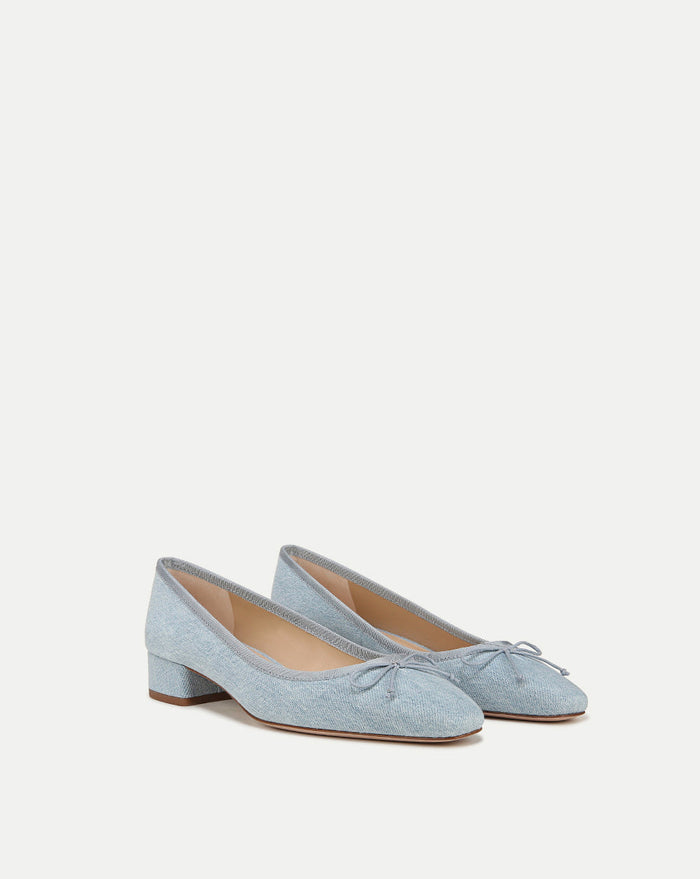 Veronica Beard Cecile Denim Ballet Pump - Blue
