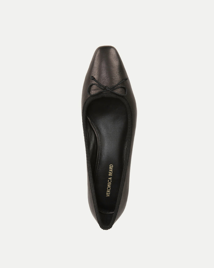 Veronica Beard Cecile Leather Ballet Pump - Black