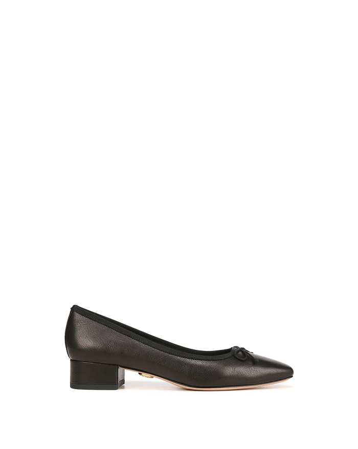 Veronica Beard Cecile Leather Ballet Pump - Black
