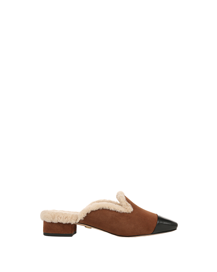 Veronica Beard Cecile Shearling Mule - Cedar