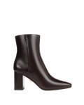 Veronica Beard Cera Leather Ankle Boot - Dark Raisin