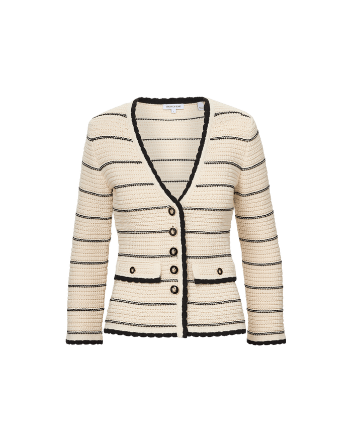 Veronica Beard Ceriani Knit Jacket Off-White/Black