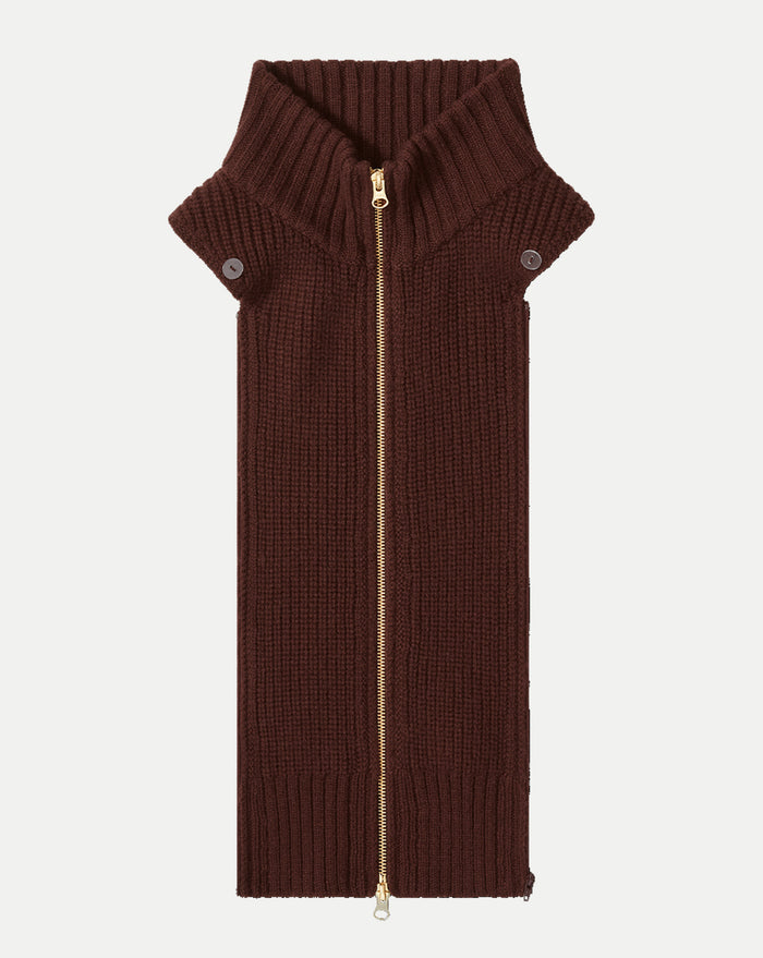Veronica Beard Chalmers Cashmere Dickey - Raisin