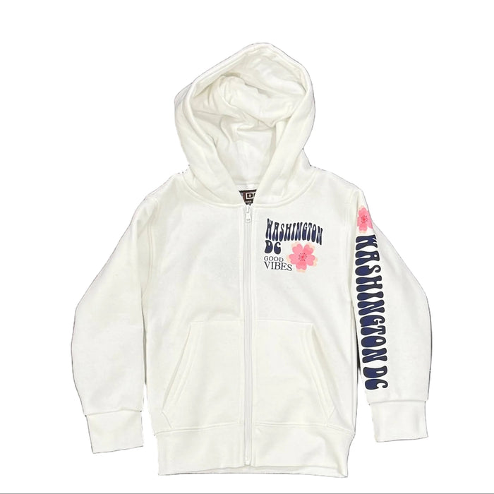 Cherry Blossom Good Vibes Kid's Zip Up Hoodie