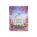 Cherry Blossom White House Ceramic Magnet
