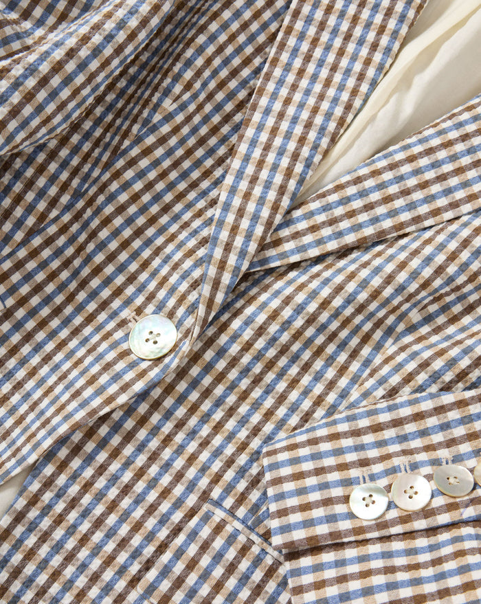 Veronica Beard Clayton Gingham Dickey Jacket - Acorn Multi