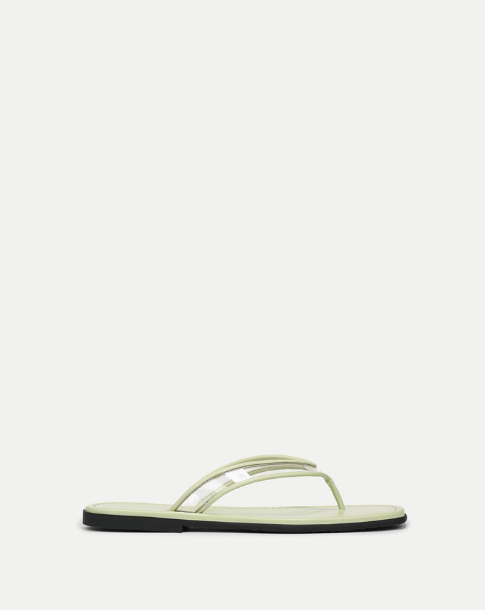 Veronica Beard Clea Jelly Flip-Flop Sandal - Clear/Light Pistachio