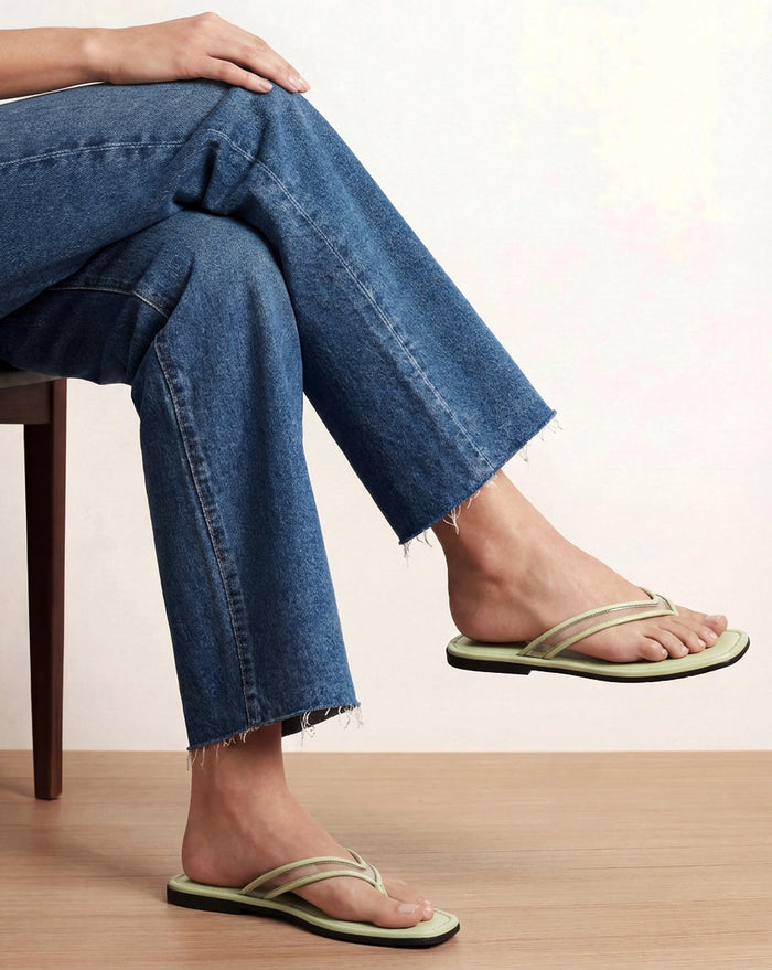 Veronica Beard Clea Jelly Flip-Flop Sandal - Clear/Light Pistachio
