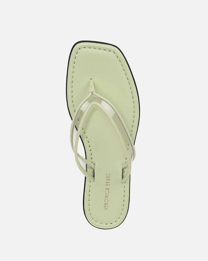 Veronica Beard Clea Jelly Flip-Flop Sandal - Clear/Light Pistachio