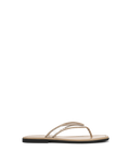Veronica Beard Beige flat thong sandals with clear PVC straps.