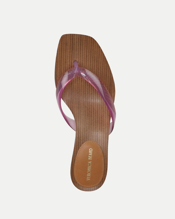 Veronica Beard Clea Jelly Kitten-Heel Sandal - Petal Pink