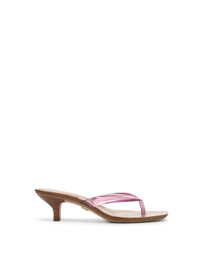Veronica Beard Clea Jelly Kitten-Heel Sandal - Petal Pink